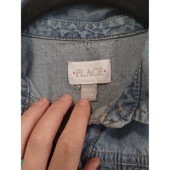 Children's place‎ light was denim button down dress - Picture 4 of 4